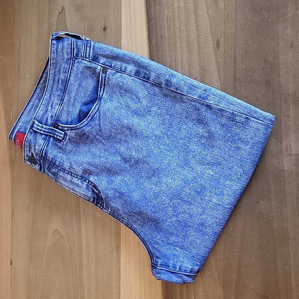 Guess Jeans Stretch Acid Wash Look Blue Jeans Size 32